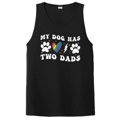 My Dog Has Two Dads Funny Pride Lgbt Lgbtq Rainbow Gift PosiCharge Competitor Tank