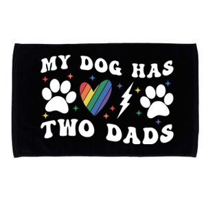 My Dog Has Two Dads Funny Pride Lgbt Lgbtq Rainbow Gift Microfiber Hand Towel