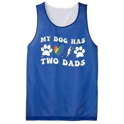 My Dog Has Two Dads Funny Pride Lgbt Lgbtq Rainbow Gift Mesh Reversible Basketball Jersey Tank