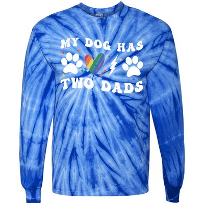 My Dog Has Two Dads Funny Pride Lgbt Lgbtq Rainbow Gift Tie-Dye Long Sleeve Shirt