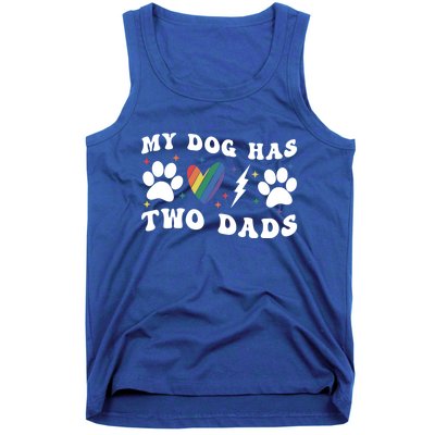 My Dog Has Two Dads Funny Pride Lgbt Lgbtq Rainbow Gift Tank Top