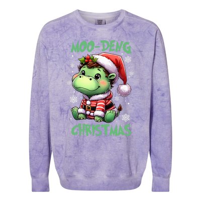 Moo Deng Hippo Baby Pigmy Moodeng Colorblast Crewneck Sweatshirt