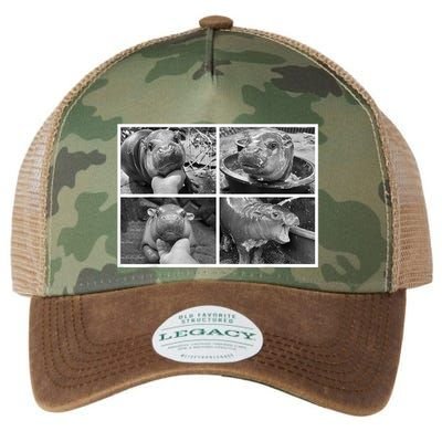 Moo Deng Hippo Photo Funny Pygmy Hippopotamus Legacy Tie Dye Trucker Hat