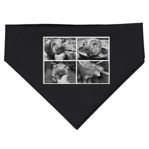 Moo Deng Hippo Photo Funny Pygmy Hippopotamus USA-Made Doggie Bandana