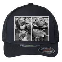 Moo Deng Hippo Photo Funny Pygmy Hippopotamus Flexfit Unipanel Trucker Cap