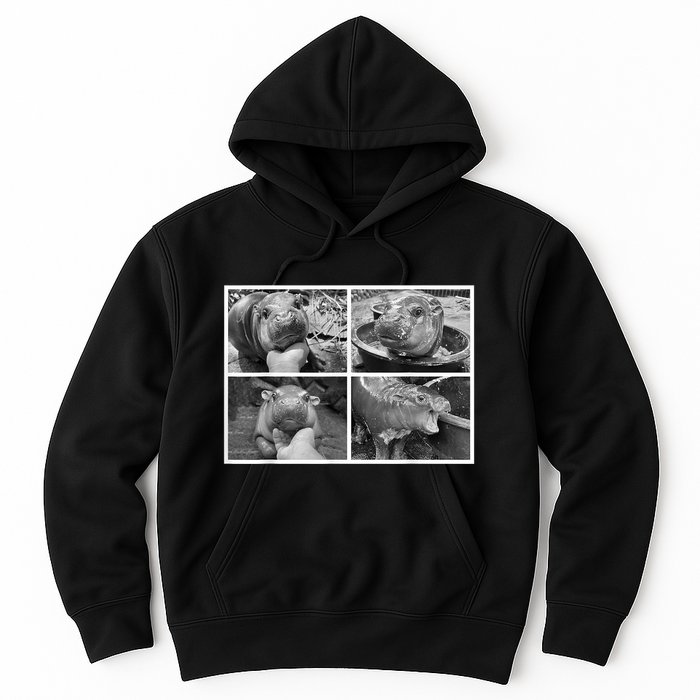 Moo Deng Hippo Photo Funny Pygmy Hippopotamus Hoodie