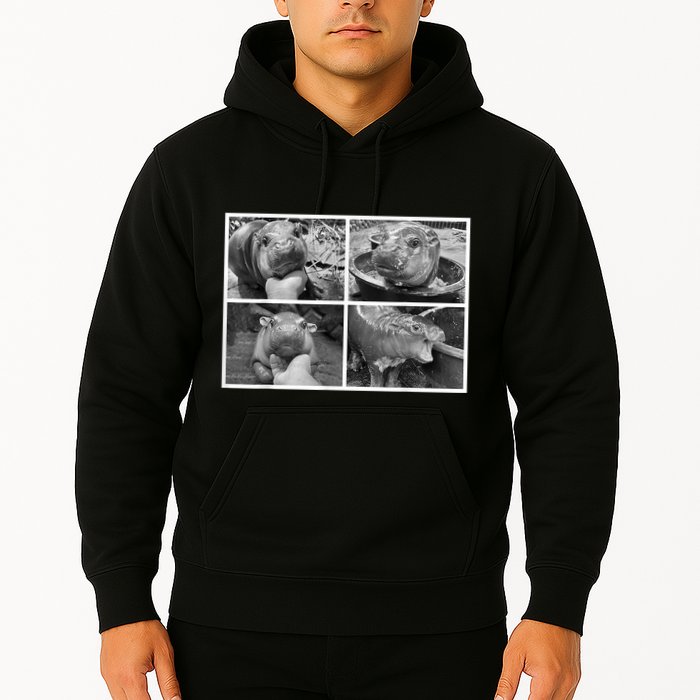 Moo Deng Hippo Photo Funny Pygmy Hippopotamus Hoodie
