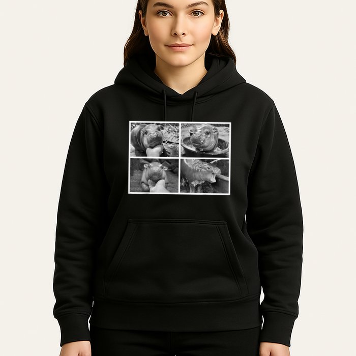 Moo Deng Hippo Photo Funny Pygmy Hippopotamus Hoodie