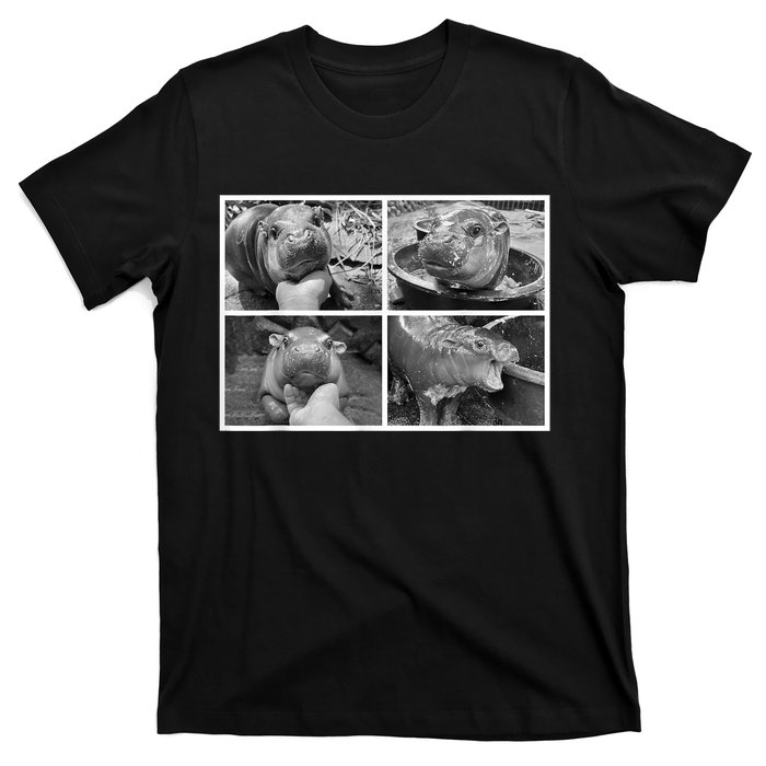 Moo Deng Hippo Photo Funny Pygmy Hippopotamus T-Shirt