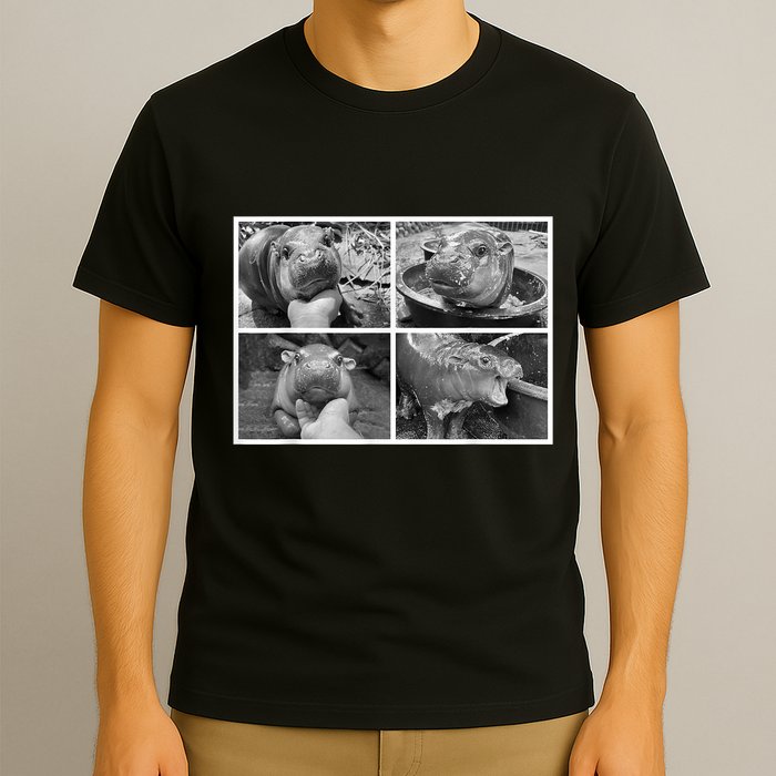 Moo Deng Hippo Photo Funny Pygmy Hippopotamus T-Shirt