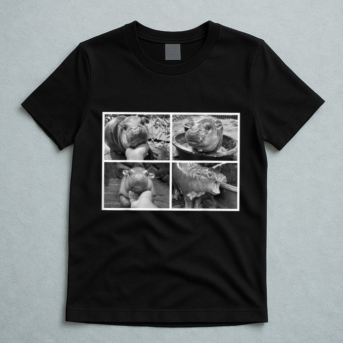 Moo Deng Hippo Photo Funny Pygmy Hippopotamus T-Shirt