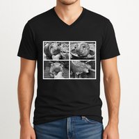 Moo Deng Hippo Photo Funny Pygmy Hippopotamus V-Neck T-Shirt