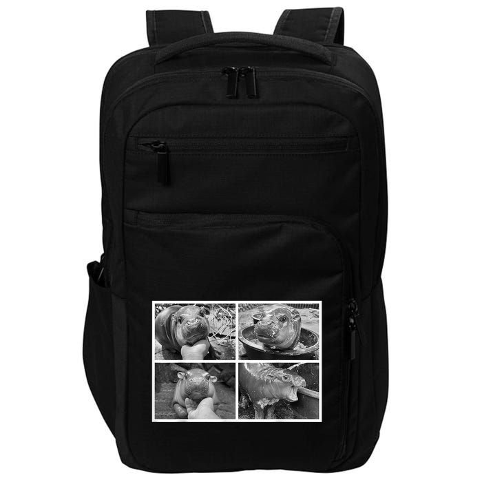 Moo Deng Hippo Photo Funny Pygmy Hippopotamus Impact Tech Backpack