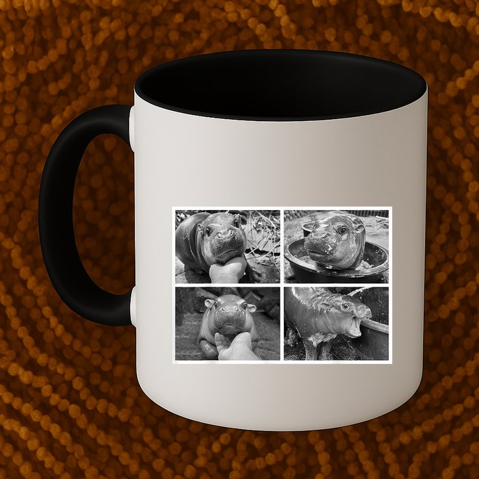 Moo Deng Hippo Photo Funny Pygmy Hippopotamus Mug