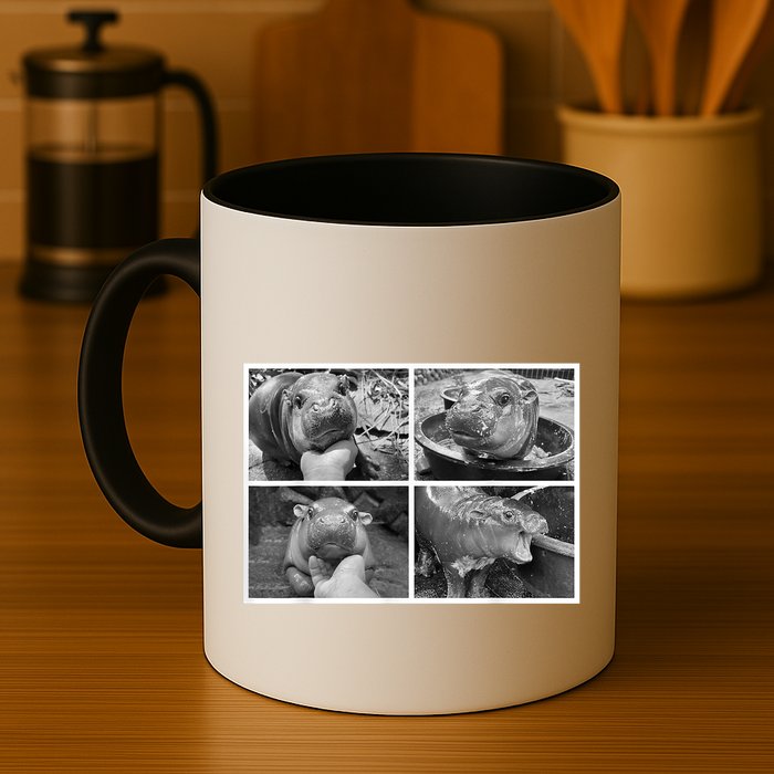 Moo Deng Hippo Photo Funny Pygmy Hippopotamus Mug