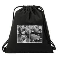 Moo Deng Hippo Photo Funny Pygmy Hippopotamus Drawstring Bag