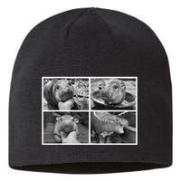 Moo Deng Hippo Photo Funny Pygmy Hippopotamus Sustainable Beanie