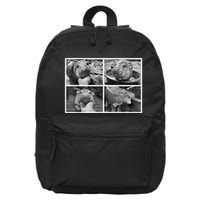 Moo Deng Hippo Photo Funny Pygmy Hippopotamus 16 in Basic Backpack