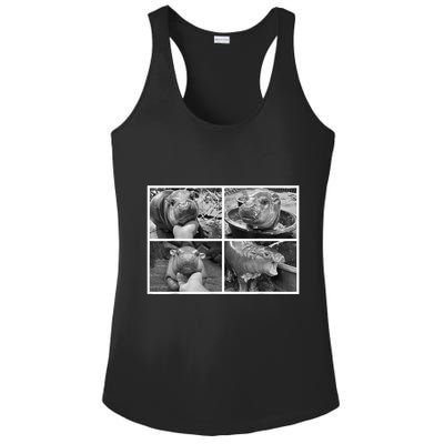 Moo Deng Hippo Photo Funny Pygmy Hippopotamus Ladies PosiCharge Competitor Racerback Tank