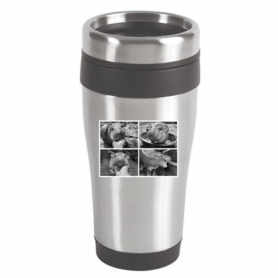 Moo Deng Hippo Photo Funny Pygmy Hippopotamus 16oz Travel Tumbler