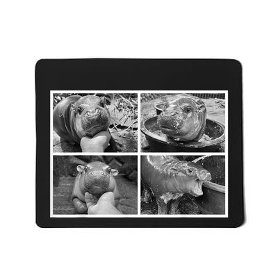 Moo Deng Hippo Photo Funny Pygmy Hippopotamus Mousepad