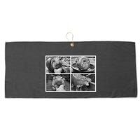 Moo Deng Hippo Photo Funny Pygmy Hippopotamus Large Microfiber Waffle Golf Towel