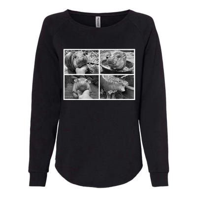 Moo Deng Hippo Photo Funny Pygmy Hippopotamus Womens California Wash Sweatshirt