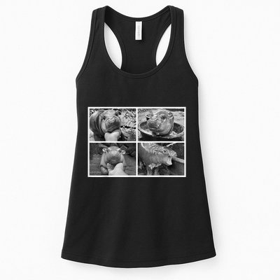 Moo Deng Hippo Photo Funny Pygmy Hippopotamus Womens Tank Top