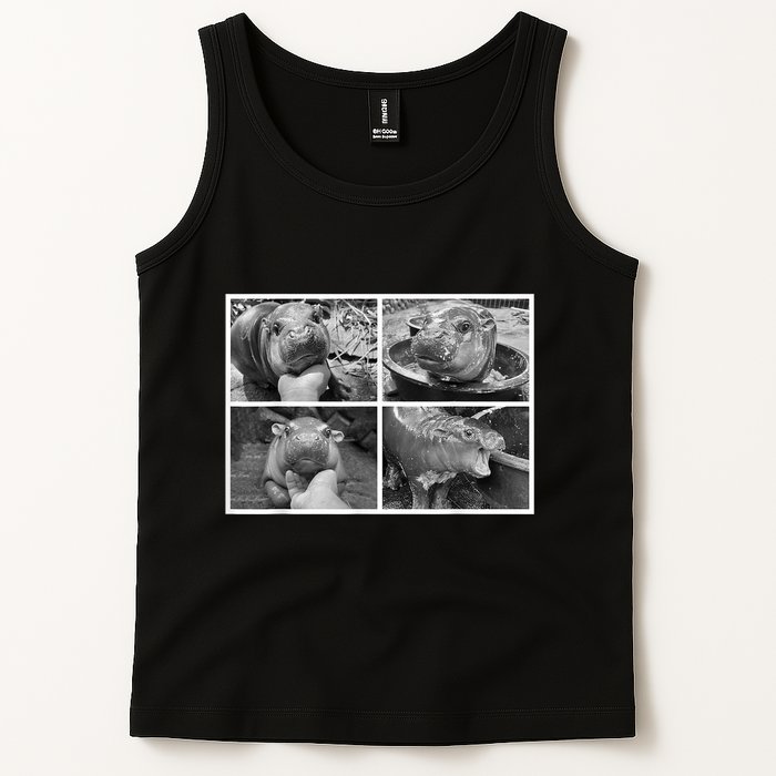 Moo Deng Hippo Photo Funny Pygmy Hippopotamus Tank Top