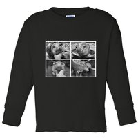 Moo Deng Hippo Photo Funny Pygmy Hippopotamus Toddler Long Sleeve Shirt