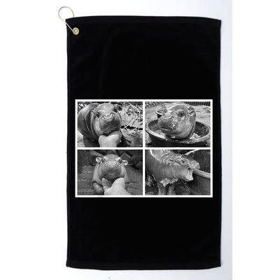 Moo Deng Hippo Photo Funny Pygmy Hippopotamus Golf Towel