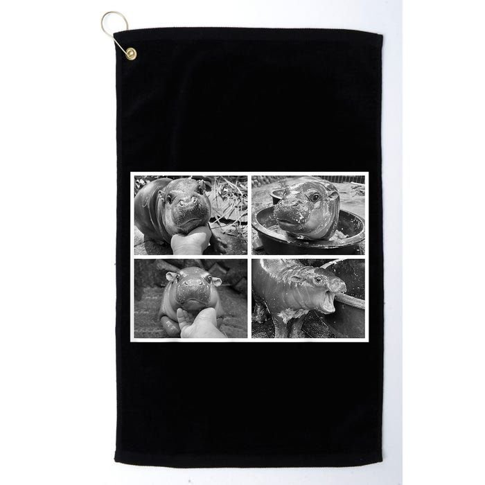 Moo Deng Hippo Photo Funny Pygmy Hippopotamus Golf Towel