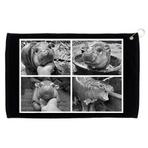 Moo Deng Hippo Photo Funny Pygmy Hippopotamus Grommeted Golf Towel