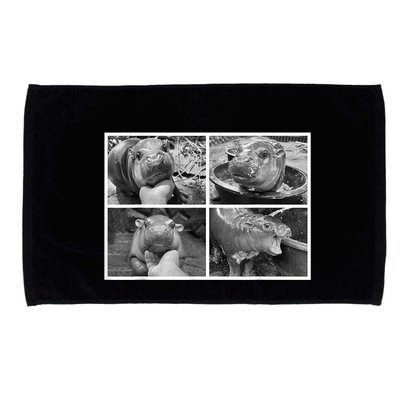 Moo Deng Hippo Photo Funny Pygmy Hippopotamus Microfiber Hand Towel