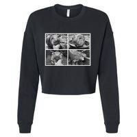Moo Deng Hippo Photo Funny Pygmy Hippopotamus Cropped Pullover Crew