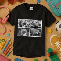 Moo Deng Hippo Photo Funny Pygmy Hippopotamus Kids T-Shirt