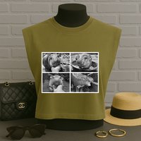 Moo Deng Hippo Photo Funny Pygmy Hippopotamus Garment-Dyed Women's Muscle Tee