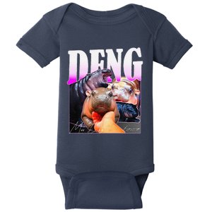 Moo Deng Hippo Baby Pygmy Funny Gift Baby Bodysuit