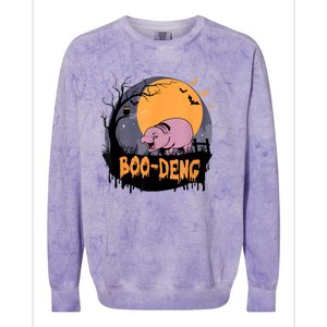 Moo Deng Halloween Boo Deng Halloween Colorblast Crewneck Sweatshirt