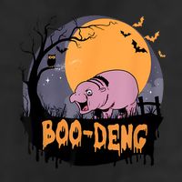Moo Deng Halloween Boo Deng Halloween 7 Panel Mesh Trucker Snapback Hat