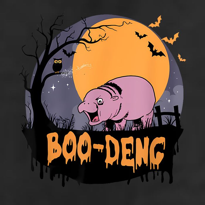 Moo Deng Halloween Boo Deng Halloween 7 Panel Mesh Trucker Snapback Hat