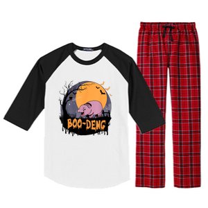 Moo Deng Halloween Boo Deng Halloween Raglan Sleeve Pajama Set