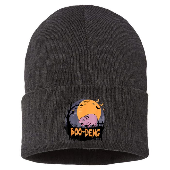 Moo Deng Halloween Boo Deng Halloween Sustainable Knit Beanie
