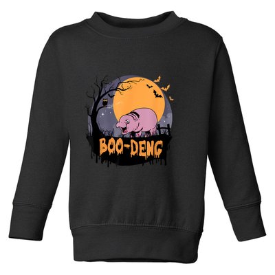 Moo Deng Halloween Boo Deng Halloween Toddler Sweatshirt