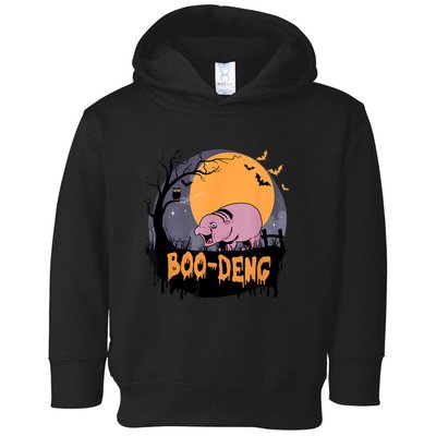 Moo Deng Halloween Boo Deng Halloween Toddler Hoodie
