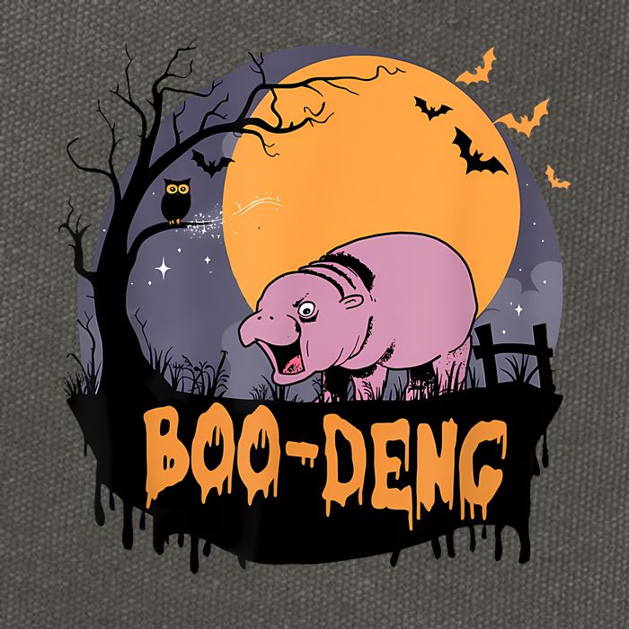 Moo Deng Halloween Boo Deng Halloween Cotton Canvas Backpack