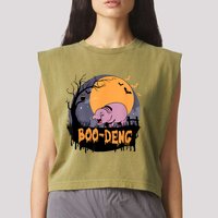 Moo Deng Halloween Boo Deng Halloween Garment-Dyed Women's Muscle Tee