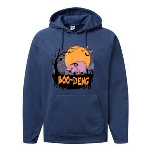 Moo Deng Halloween Boo Deng Halloween Performance Fleece Hoodie