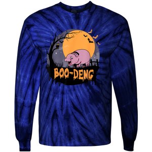 Moo Deng Halloween Boo Deng Halloween Tie-Dye Long Sleeve Shirt