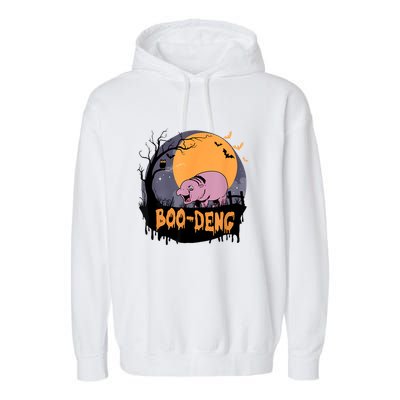 Moo Deng Halloween Boo Deng Halloween Garment-Dyed Fleece Hoodie